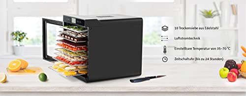 ETA Dörrautomat Vital Air 2 mit Temperatureinstellung 35-70 °C, Air Flow Technologie, LCD-Display und 10 Edelstahl Dörrgitter – Bild 3