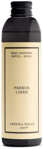 Cereria Molla - Premium Diffuser Refill (Ivory, 6.7 fl oz - 200 ml, French Linen)