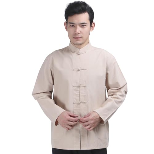 Peignoir en coton style chinois élégant avec bouton grenouille haut de gamme