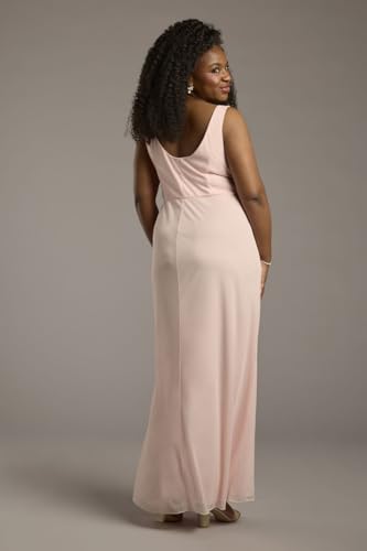 David's Bridal Mesh Cowl Neck Ruched A-Line Dress4