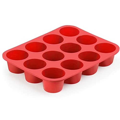 popover pan 12 - 12-Cup Silicone Popover Pans, Professional Popover Pan for Popovers, Non-Stick Popover Pans for Muffins, Brownies and Baking