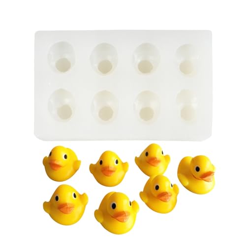 Xidmold 8-Cavity Mini Duck Fondant Mold Chocolate Candy Mold 3D Duck Silicone Mold for Epoxy Resin, Soap, Bath Bomb, Polymer Clay, Crayon Melt, DIY Crafts