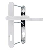 Premium Drückergarnitur Saturn DHS 92mm - Oval - Griff-Griff, Farbe:Weiß RAL 9016, Schildbreite:32mm
