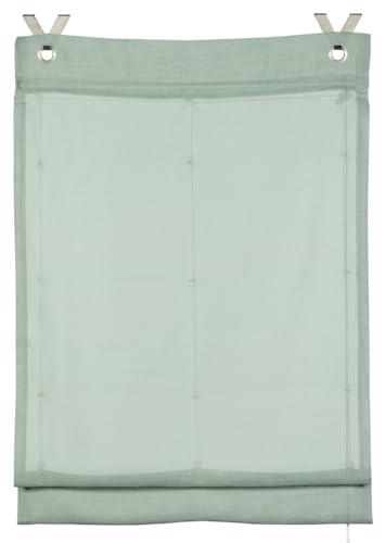 Tenda a rullo senza perforazione da agganciare opaca traslucida tenda a incluse parti di montaggio 2 aste di ponderazione 2 ganci a V Zen Silence verde 80 x 140 cm LxA