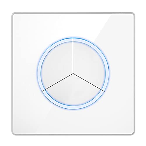 Wandleuchten Lichtschaltersticker Tap Switch Sockel Wohnzimmer 8,6 cm Sockel Glas Weiß Haushaltskontrolllampe Schalter-Panel (Color : Weiß, Size : 3) Cover