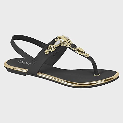 Sandalia Beira Rio 8367.631 Rasteira Salto Baixo Pedra Leve Feminino