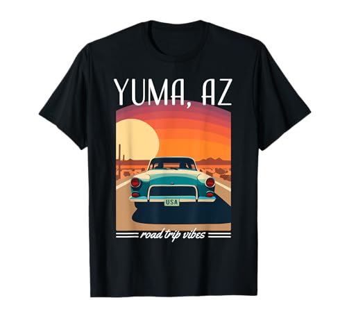 Yuma AZ Retro Highway, diseño nostálgico de coche vintage Camiseta
