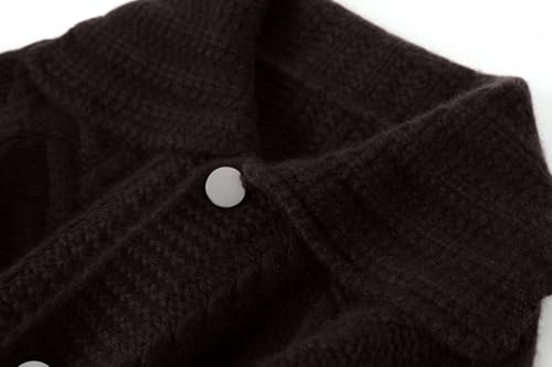 Image of CHARTOU Women Winter Thick Cardigan Lapel Collar Button Down Chunky Knit Coatigan Sweater Jacket