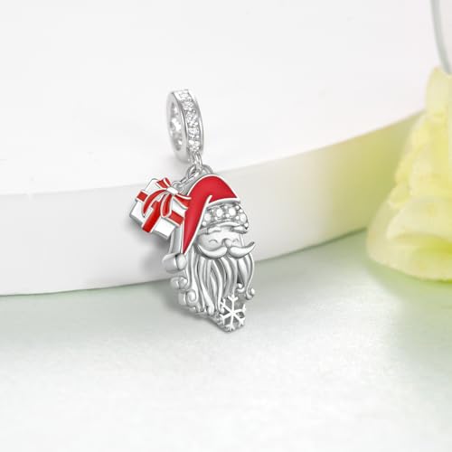 Abalorio de Navidad de plata 925 con Papá Noel para pulseras 2
