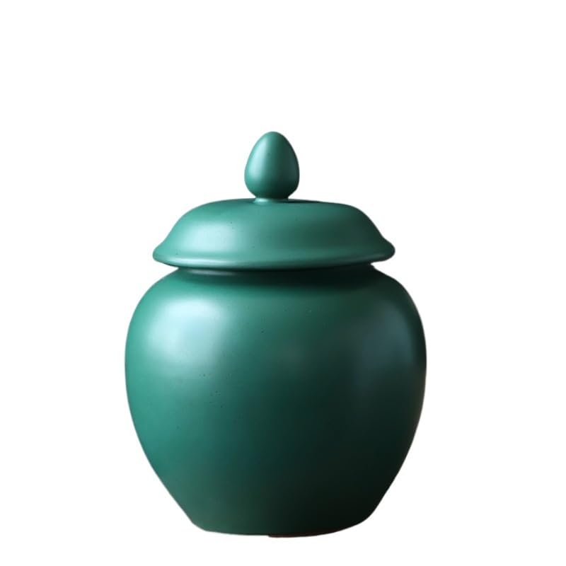 Pojemniki na herbatę do sypkiej herbaty Ceramiczny pojemnik na herbatę, szczelnie zamknięty pojemnik, słoik do przechowywania, opakowanie na czarno-zielone, ogólne(A)