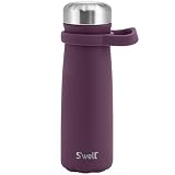 S'well Stainless Steel Traveler With Handle, 24oz, Plum, Triple Layered Vacuum Insulated Container Keeps Drinks Cold for 40 Hours and Hot for 16, BPA Free, Easy Carrying On the Go
