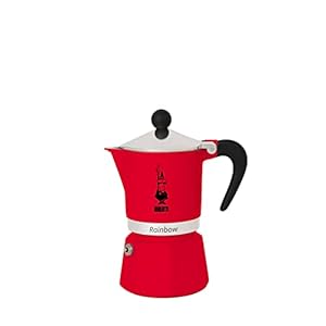 Bialetti Rainbow Stovetop Espresso Maker Moka Pot 3 Cups 43 Oz 130 Ml Aluminium Red
