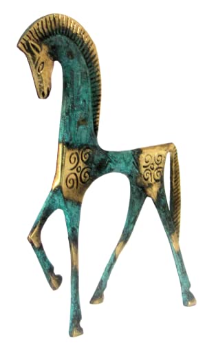IconsGr Statue de musée en bronze grec antique réplique du cheval de l'époque géométrique (121)