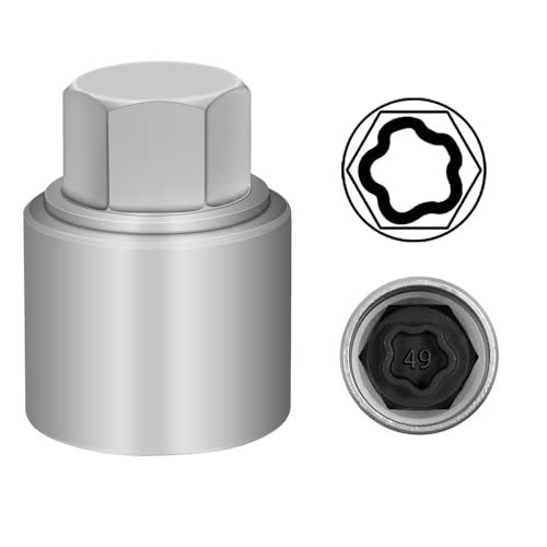 049 Wheel Locking Nut Key Compatible with BMW Series, (Socket OD 27mm - ID 25mm), Wheel Lock Nut Socket Adapter, Wheel Anti-Theft Lug Nut Removal Tool, Anti-Theft Screw Remover