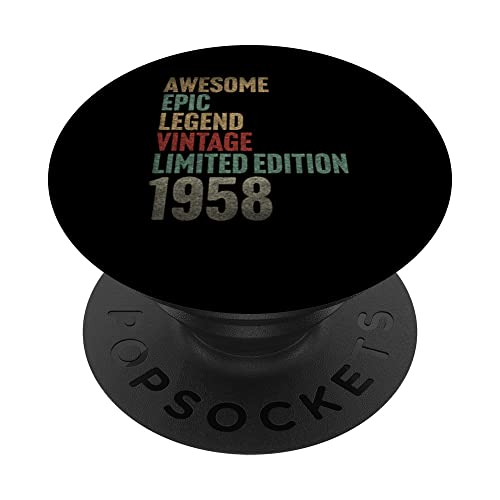 Est 1958 Limited Edition 65th Birthday Gifts 65 Year Old PopSockets PopGrip Intercambiable
