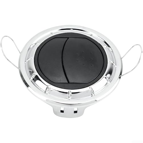 Salida de ventilación de aire ABS con acabado cromado con mecanismo giratorio para aplicaciones de autocaravana, barco, autobús y montaje de agujero de 70 mm de diámetro