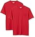 Produktbild Amazon Essentials Herren T-Shirt mit kurzen Ärmeln, Rundhalsausschnitt und Tasche in normaler Passform, 2er-Pack, Rot, XL