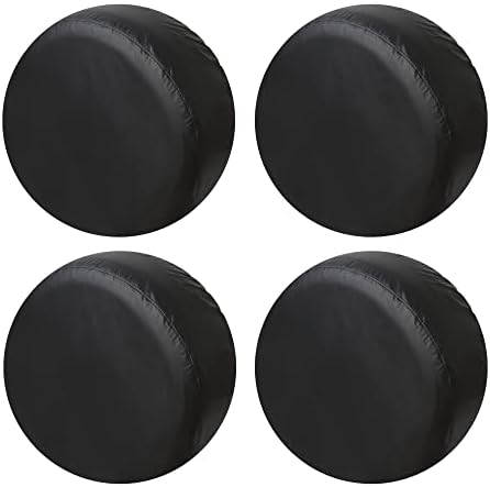 Moonet Tough Tire Covers for RV Wheel (4 Pack), Heavy Duty Thicken Sun Protector for Truck Motorhome Boat Trailer Camper Van SUV, for Tire Diameter 19"-21" Black