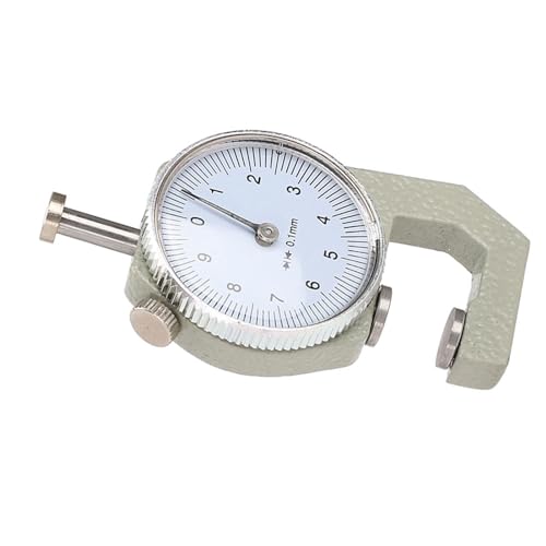 Calibrador de espesor 0-10mm | Herramienta de medición de cabeza plana de dial redondo para joyería/cuero/hoja metálica | Construcción de plástico y acero, diseño portátil miniatura 6