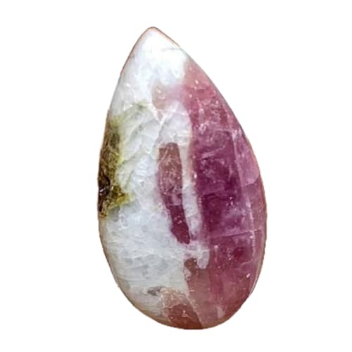 Quartz tourmaline rose en cabochon poire de 27mm pour sertissage de pendentif
