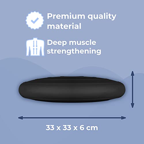 EVEREST FITNESS Aufblasbares Kissen Ø 33 cm mit Luftpumpe Balancekissen Trainingskissen Sitzkissen Rückenkissen