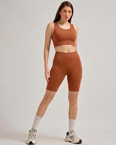 Image of URBAN ADVENTURE High Waist Cotton Cycling Shorts for Women - Stretchable Active Wear for Workout, Running & Yoga