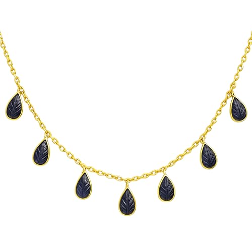 Collier Iolite en argent 925 plaqué or 40.5cm élégance naturelle