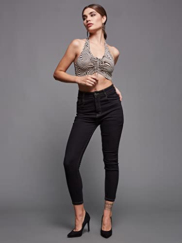 Image of Miss Chase Women's Skinny High Rise Cropped Stretchable Denim Jeans