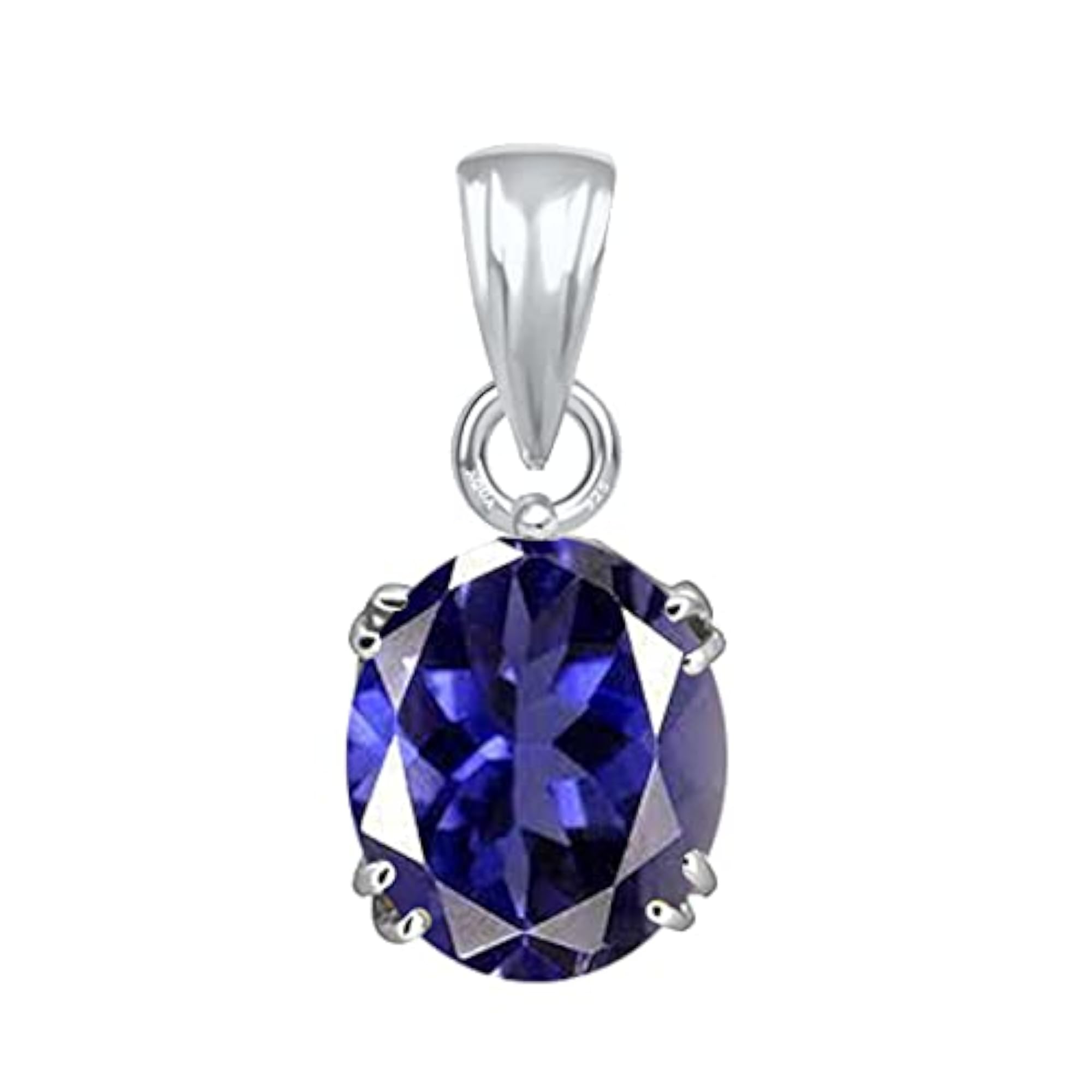 925 Silver Iolite Astrological Birthstone Pendant