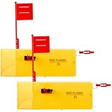 Rotatingpals 2 Pack Planer Boards for Fishing Trolling Off Shore Crappie Planer Boards Kits with Flag Fishing Accessory for Inshore Offshore Trolling Dragging(Left,12'' X 4.38'',Yellow)
