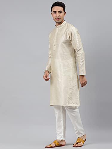 Men's Silk Kurta Pajama Set Indian Party Traditional Ethnic festive Wear Tunic Dress for Men Wedding4