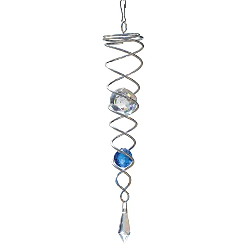 CIM Windspirale - Medium Crystal Twister Blau - Abmessung: 5x24cm - inkl. Wirbel, Haken und Nylonschnur - attraktive Dekoration