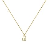 MONOZO Gold Lock Necklace for Women, 14K Gold Filled Lock Pendant Chain Necklace Girls Dainty...