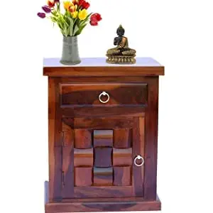 RSPTJM Bedside Table Sheesham Rosewood Wood Night Stand Drawer Storage Contemporary Bedside Table for Bedroom Solid Wood Bedside Table (2 Drawer Bedside)