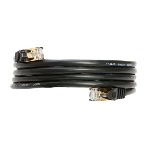 Image of 6FT S /FTP CAT 7 Gold Plated Shielded Ethernet RJ45 Copper Cable 10 Gigabit Ethernet Network Patch Cord Cat7 (6ft, Black)