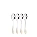 WACLT Classic Vintage Flatware Steel de Acero Inoxidable Set de vajillas Occidentales Espejo Antiguo Acabado Cubiertos Conjunto Vajilla for la Familia Familia (Color : 4Pcs Teaspoon)