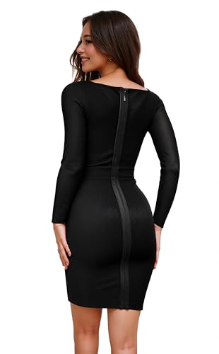 Image of Hybrid & Company Women's Elegant Bandage Dress | Stretch fabric, flattering bodycon fit, elegant silhouette, suitable for cocktail parties, events, and special occasions