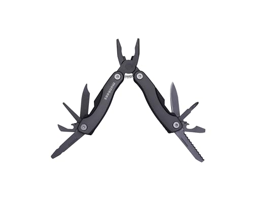 munkees® Multitool Werkzeug [9 in 1] - Vielseitiges Multifunktionsmesser & Multiwerkzeug - Robustes Taschenmesser Multitool für Alltag & Outdoor (Anthrazit)