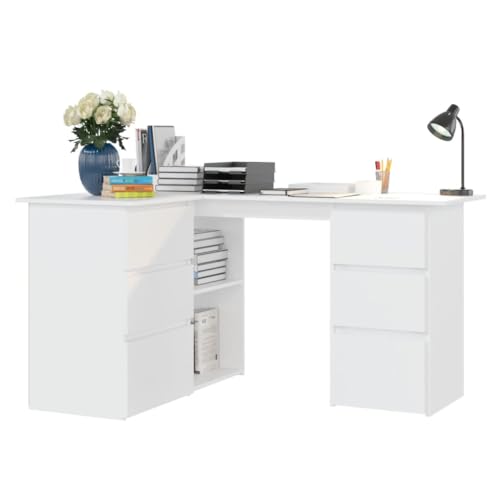 Bureau d'angle pour coin travail compact et ordonné