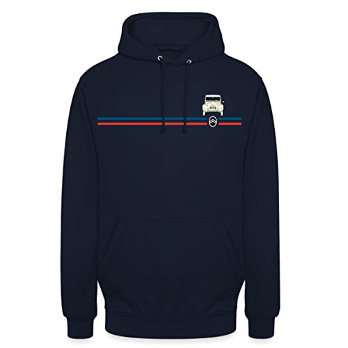 Spreadshirt® Citroën Logo Stripes 2CV Sweat À Capuche Unisexe, XL, Marine