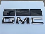 GMC Canyon Gloss Black (Blackout) Grille GMC Emblem Overlay Decals 2019-2025