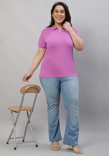 Image of Wear Your Opinion Women's Plus Size Tipped Collar Neck Polo Tshirt