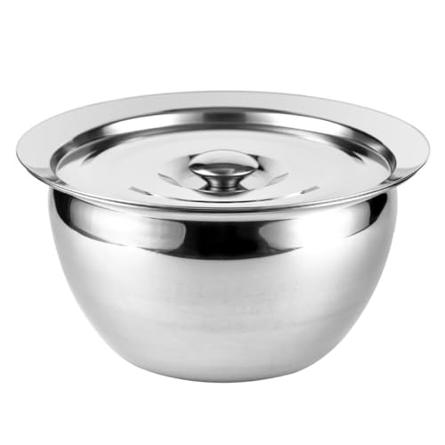 Tazón de cocina acero inoxidable 10 pulgadas con tapa miniatura 1