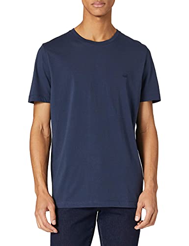 camel active Herren Basic Kurzarm T-Shirt mit Rundhalsausschnitt Dunkelblau, Menswear-L