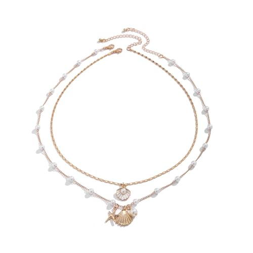 Collier homme étoile de mer bleu naturel lot de 2 bijoux style bohème chic