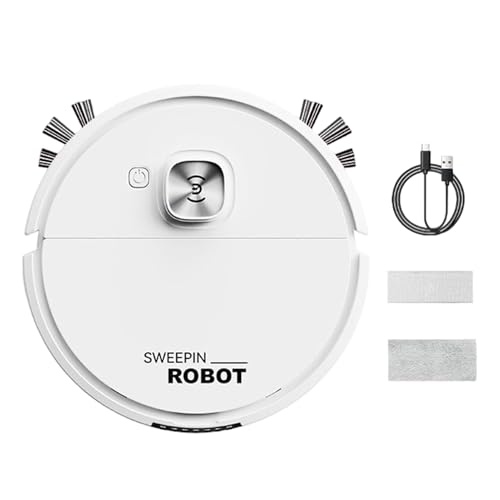 Robot aspirapolvere – Robot aspirapolvere per la pulizia dei pavimenti, a basso rumore, forte aspirazione per sala da pranzo, camera da, appartamento, università, dormitorio, polvere, detriti
