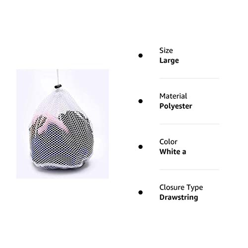 Mesh Laundry Bag With Drawstring,19.6×27.5 Inch Large Laundry Bags Drawstring Bra Underwear Products Laundry Bags Baskets Mesh Bag Household Cleaning Tools Accessories Laundry Wash Care (White A) #TOP7