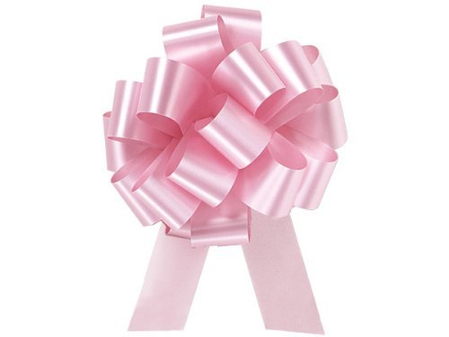 Pull String Bows 5 Inch Pastel Pink - 20 Loops Pkg/12
