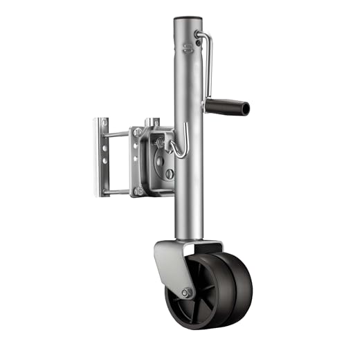 WilTec Rueda de Apoyo con Dos neumáticos Capacidad máx. 680 kg Rueda Jockey Doble de Alta Resistencia Ruedas de Nylon Rueda de Apoyo para caravanas y remolques
