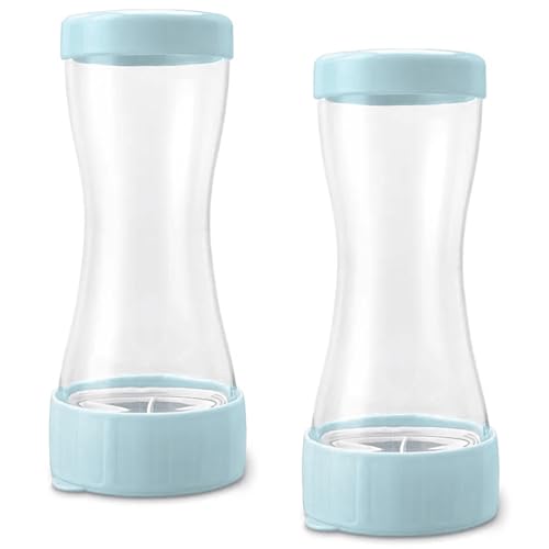 TAIZER Secoueur Tamiseur,Tamis Farine Tamis en Forme de Tasse Mailles Fines Tamis à Farine Sucre Poudre Saupoudreuse à Epices Distributeur Poudre Shaker pour Chocolat Farine Fine Sucre Cacao (2 Cyan)